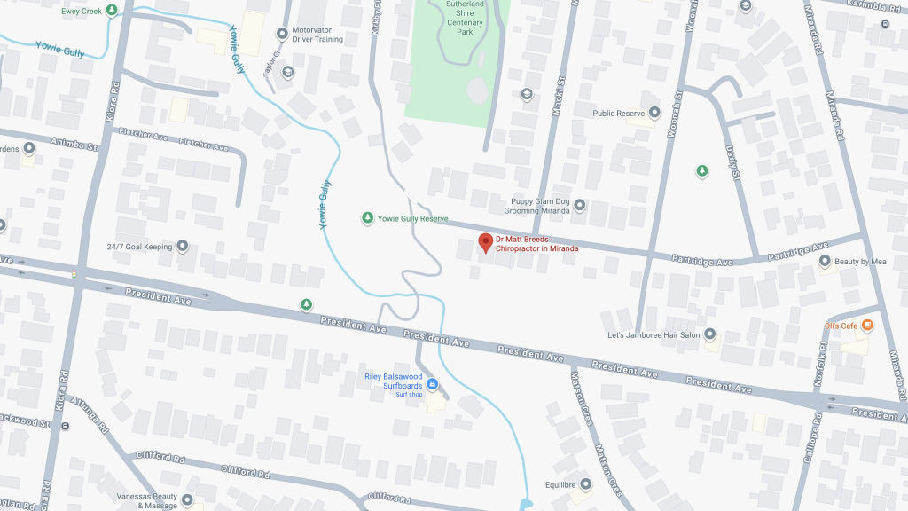 Clinic Location map Matt Breeds chiropractor